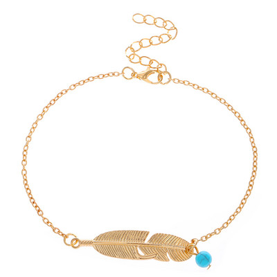 Vintažinės metalinės plunksnos pakabos kulkšnies apyrankė moterims Vyrams Madinga pėdų grandinėlė Vasaros paplūdimio papuošalų aksesuarai