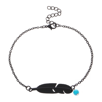 Vintažinės metalinės plunksnos pakabos kulkšnies apyrankė moterims Vyrams Madinga pėdų grandinėlė Vasaros paplūdimio papuošalų aksesuarai