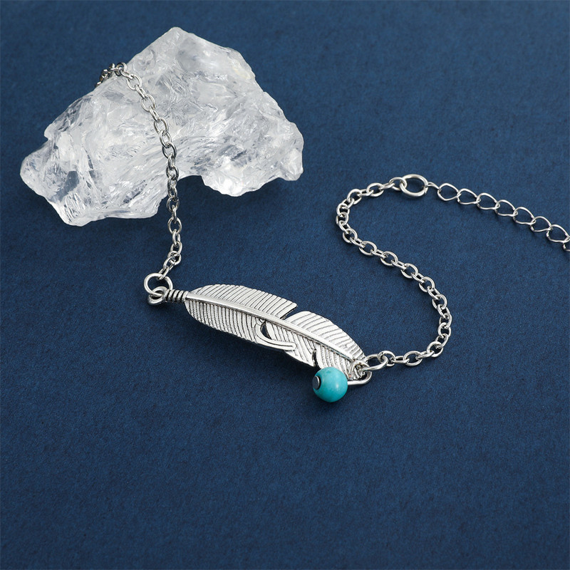 Vintažinės metalinės plunksnos pakabos kulkšnies apyrankė moterims Vyrams Madinga pėdų grandinėlė Vasaros paplūdimio papuošalų aksesuarai