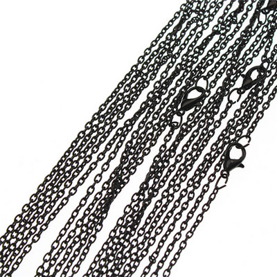 10 tk Roosa kullaga musta hõbetatud metallist ketiga kaelakee ketid 60 cm pikkusega homaari lukuga DIY ehete valmistamise tarvikud