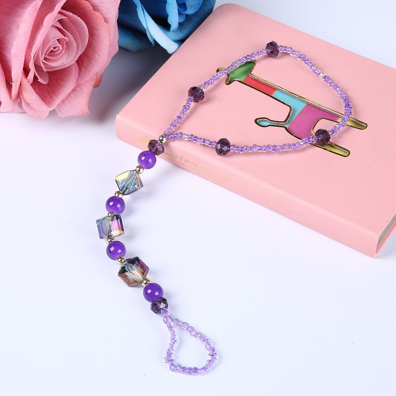 Essential Girls Barefoot Sandal Foot Jewelry Purple Glass Crystal Beads Stretch Anklet Chain Tornozeleira Unique