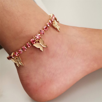 Fashion Butterfly Charms Anklets για Γυναικεία Καλοκαιρινό βραχιόλι στον αστράγαλο παραλίας Ρυθμιζόμενα στρας Αξεσουάρ αλυσίδας αστραγάλου Δώρα