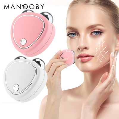 EMS Microcurrent Facial Massager Машина за повдигане на лицето Roller Skin Sighting Rejuvenation Facial Wrinkle Remover Beauty Device Tool Tool