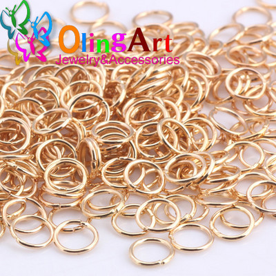 OlingArt KC επίχρυσο Δαχτυλίδι άλματος 3mm/4mm/5mm/6mm/7mm/8mm θηλιά σύνδεσης Μικτού μεγέθους DIY κοσμήματα Σύνδεσμος Διάμετρος σύρματος 0,7mm