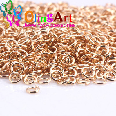 OlingArt KC επίχρυσο Δαχτυλίδι άλματος 3mm/4mm/5mm/6mm/7mm/8mm θηλιά σύνδεσης Μικτού μεγέθους DIY κοσμήματα Σύνδεσμος Διάμετρος σύρματος 0,7mm