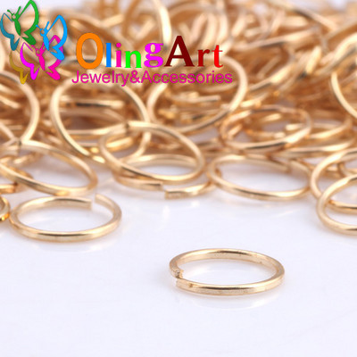 OlingArt KC επίχρυσο Δαχτυλίδι άλματος 3mm/4mm/5mm/6mm/7mm/8mm θηλιά σύνδεσης Μικτού μεγέθους DIY κοσμήματα Σύνδεσμος Διάμετρος σύρματος 0,7mm
