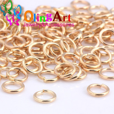 OlingArt KC επίχρυσο Δαχτυλίδι άλματος 3mm/4mm/5mm/6mm/7mm/8mm θηλιά σύνδεσης Μικτού μεγέθους DIY κοσμήματα Σύνδεσμος Διάμετρος σύρματος 0,7mm