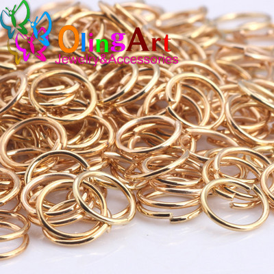 OlingArt KC επίχρυσο Δαχτυλίδι άλματος 3mm/4mm/5mm/6mm/7mm/8mm θηλιά σύνδεσης Μικτού μεγέθους DIY κοσμήματα Σύνδεσμος Διάμετρος σύρματος 0,7mm