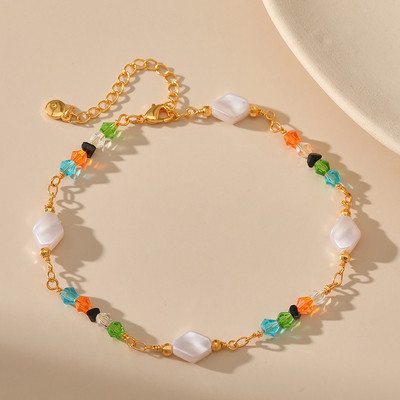 Vasega kaetud 18K kullaga Euroopa ja Ameerika Ühendriigid Ebaregulaarset värvi helmed Aksessuaarid jalavõru sünnipäevapuhkuse kingitus naistele