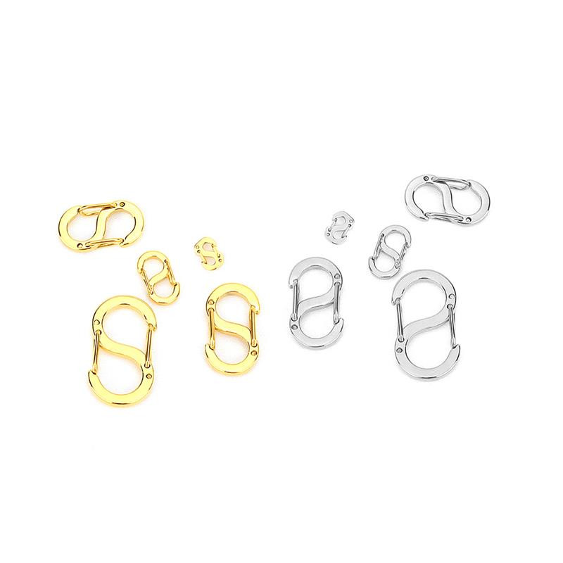 2 τεμ. S-type πόρπη Snap άγκιστρο καραμπίνερ Κολιέ Συνδέσεις Κοσμήματα από ανοξείδωτο ατσάλι Προμήθειες κατασκευής DIY Ευρήματα σύνδεσης