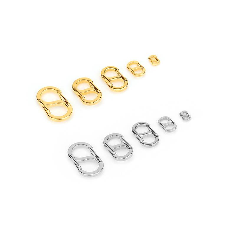 2 τεμ. S-type πόρπη Snap άγκιστρο καραμπίνερ Κολιέ Συνδέσεις Κοσμήματα από ανοξείδωτο ατσάλι Προμήθειες κατασκευής DIY Ευρήματα σύνδεσης