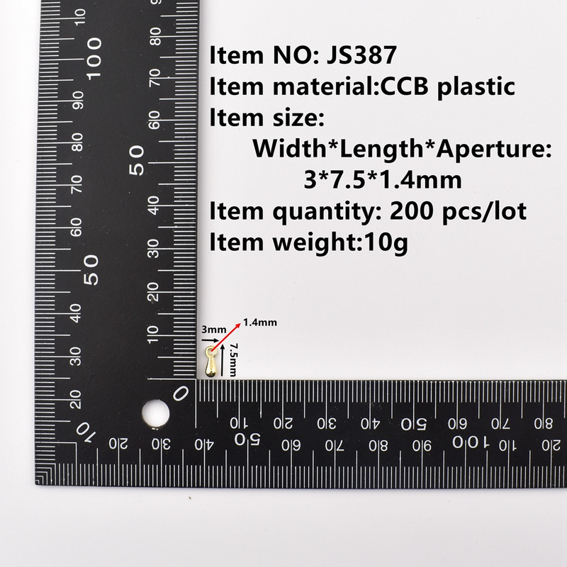 200Pcs/Lot 3*7.5mm CCB kapljice vode DIY završne perle za produžne repove Kapljice lančića Čarobne perle za pribor za izradu nakita