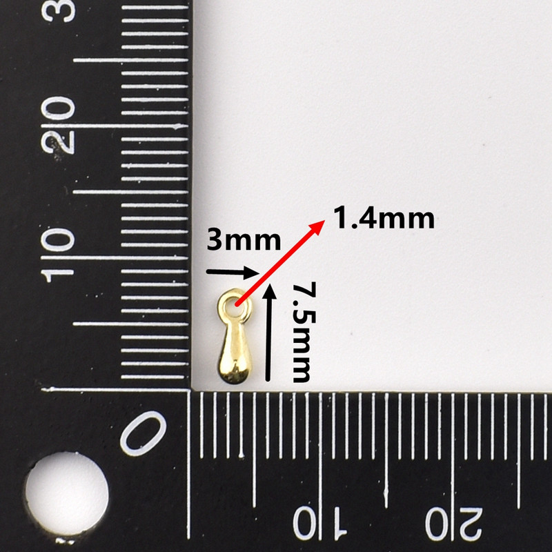 200Pcs/Lot 3*7.5mm CCB kapljice vode DIY završne perle za produžne repove Kapljice lančića Čarobne perle za pribor za izradu nakita