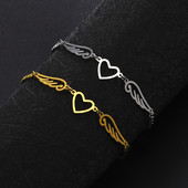 Kivágott szárnyak medál bokalánc, egyszerű, elegáns női bokalánc, rozsdamentes acél Figaro lánc bokalánc divatos ékszerek partiajándékba