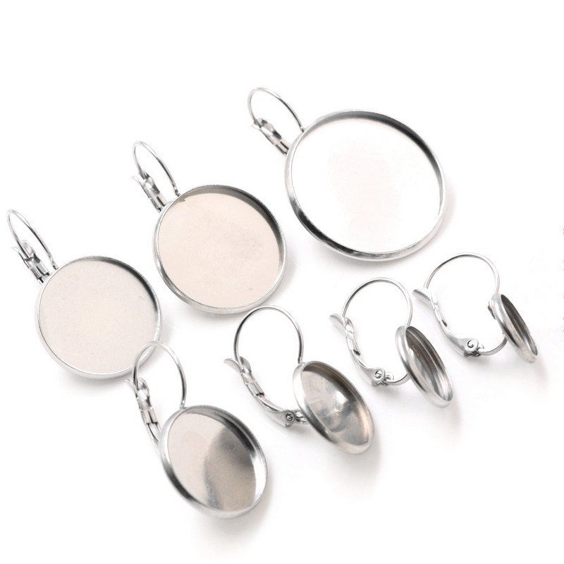 Σκουλαρίκι Cabochon 316 από ανοξείδωτο ατσάλι 6-25 χιλιοστά Ρύθμιση κενή βάση σκουλαρικιού Δίσκος καμέο για προμήθειες κατασκευής κοσμημάτων