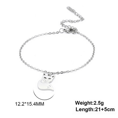 Lucktune Armsad Fox Charms Jalakõrud naistele Roostevabast terasest Loomade jalavõru Käekett Jalakett Mood Sandaalid Rannaehted Kingitus