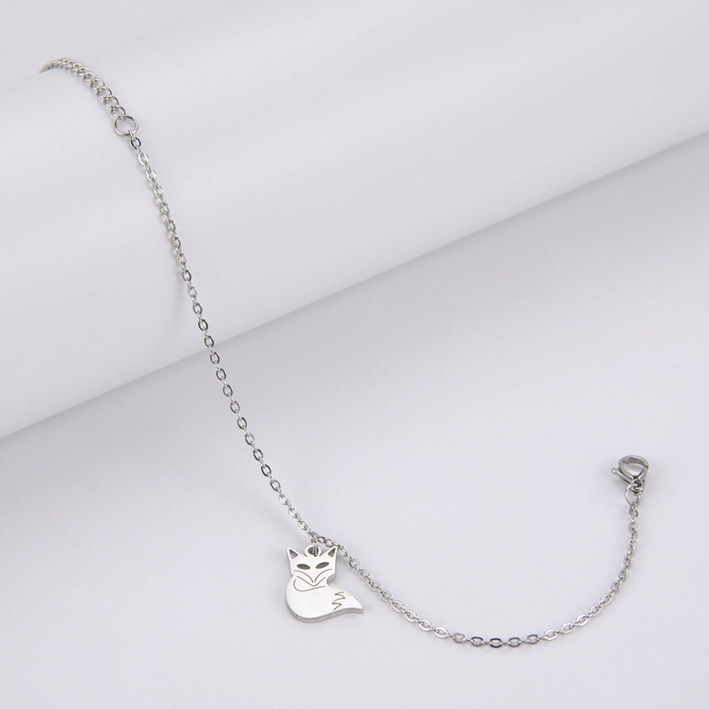 Lucktune Armsad Fox Charms Jalakõrud naistele Roostevabast terasest Loomade jalavõru Käekett Jalakett Mood Sandaalid Rannaehted Kingitus