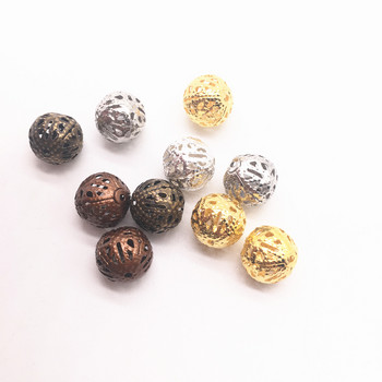 4/6/8/10 мм куха топка, цветни мъниста, метални талисмани, филиграни разделителни мъниста за изработка на бижута Направи си сам, ръчно изработени аксесоари