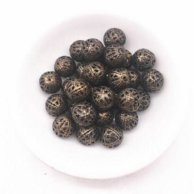 4/6/8/10 mm Šuplje kuglaste cvjetne perle Metalni privjesci Filigranske odstojne perle za izradu nakita Diy ručno rađeni dodaci