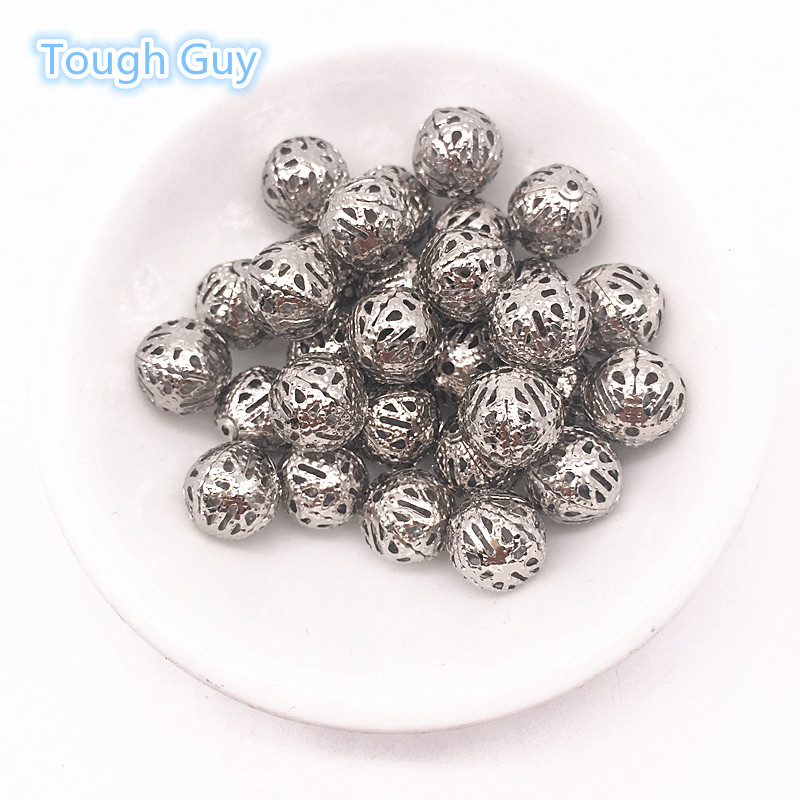 4/6/8/10 mm Šuplje kuglaste cvjetne perle Metalni privjesci Filigranske odstojne perle za izradu nakita Diy ručno rađeni dodaci