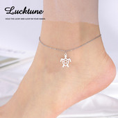 Lucktune aranyos teknősbűvek bokaláncok nőknek állat teknős bokalánc rozsdamentes acél láblánc divat strand ékszer parti ajándék