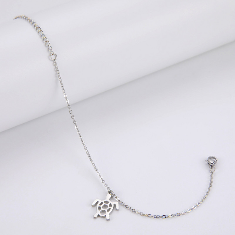 Lucktune aranyos teknősbűvek bokaláncok nőknek állat teknős bokalánc rozsdamentes acél láblánc divat strand ékszer parti ajándék