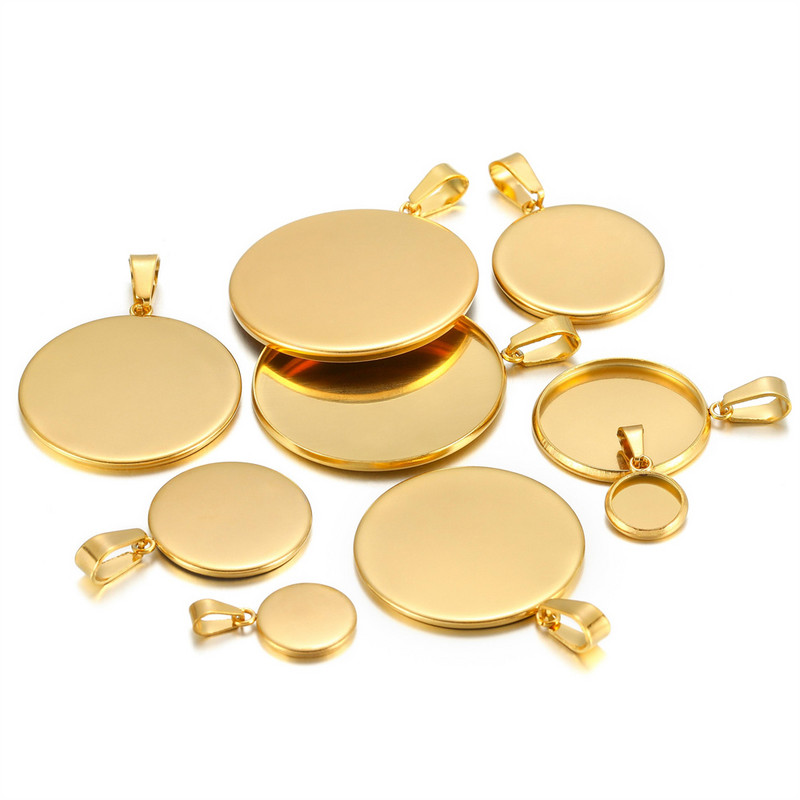 6 8 10 12 14 16 18 20 25 30 χιλιοστά μενταγιόν από ανοξείδωτο χάλυβα Cabochon Cameo Βάση Δίσκος Στεφάνης Κενό για Demo Cabochons Κατασκευή κοσμημάτων