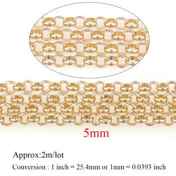 5 6 7 8 10mm Link Ανοιγμένες αλυσίδες Rolo από αλουμίνιο Loop Link Μεταλλικό για αξεσουάρ Βραχιόλι Κολιέ Καλώδιο Diy Jewelry Findings
