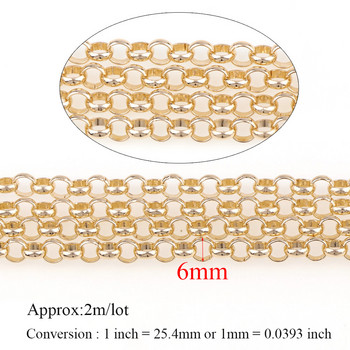 5 6 7 8 10mm Link Ανοιγμένες αλυσίδες Rolo από αλουμίνιο Loop Link Μεταλλικό για αξεσουάρ Βραχιόλι Κολιέ Καλώδιο Diy Jewelry Findings