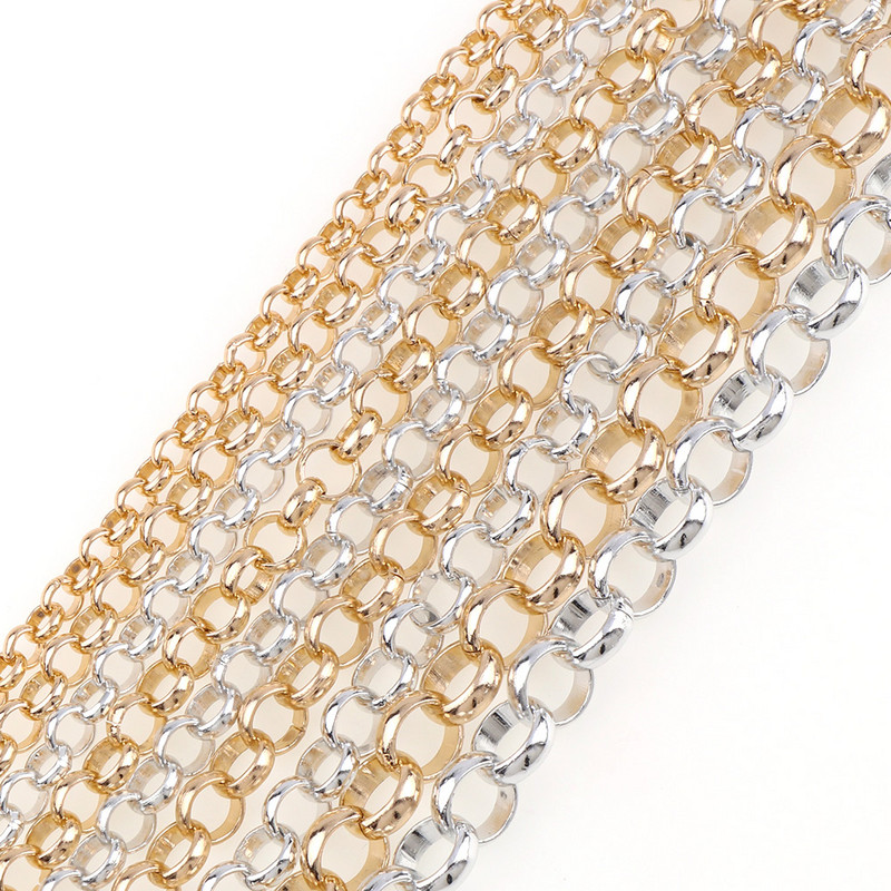 5 6 7 8 10mm Link Ανοιγμένες αλυσίδες Rolo από αλουμίνιο Loop Link Μεταλλικό για αξεσουάρ Βραχιόλι Κολιέ Καλώδιο Diy Jewelry Findings