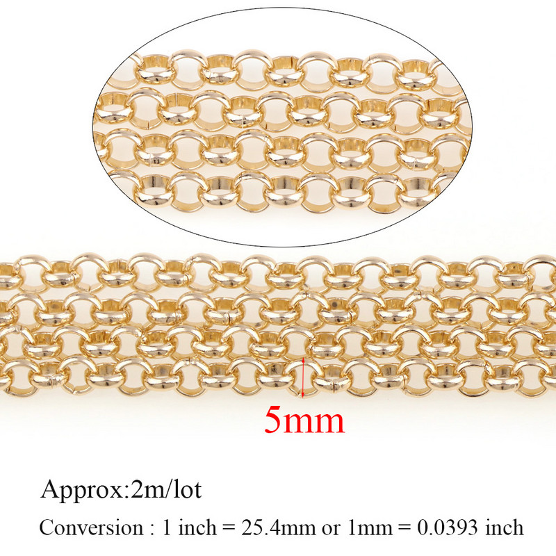 5 6 7 8 10mm Link Ανοιγμένες αλυσίδες Rolo από αλουμίνιο Loop Link Μεταλλικό για αξεσουάρ Βραχιόλι Κολιέ Καλώδιο Diy Jewelry Findings