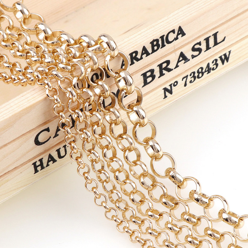 5 6 7 8 10mm Link Ανοιγμένες αλυσίδες Rolo από αλουμίνιο Loop Link Μεταλλικό για αξεσουάρ Βραχιόλι Κολιέ Καλώδιο Diy Jewelry Findings