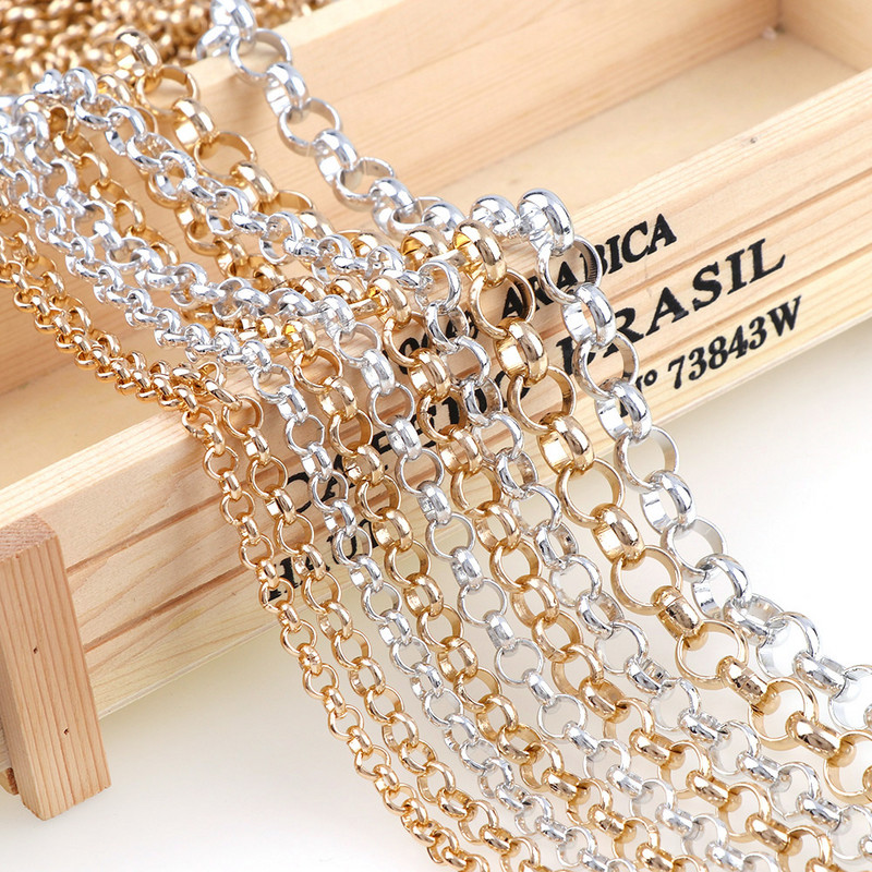 5 6 7 8 10mm Link Ανοιγμένες αλυσίδες Rolo από αλουμίνιο Loop Link Μεταλλικό για αξεσουάρ Βραχιόλι Κολιέ Καλώδιο Diy Jewelry Findings