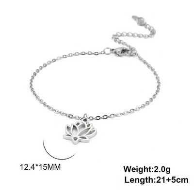 Lucktune Lotus Flower Charms jalavõrud naistele roostevabast terasest jalakett Ranna jalavõru käevõru Sandaalid Boho ehted trendikas kingitus