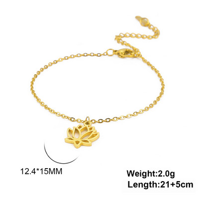 Lucktune Lotus Flower Charms jalavõrud naistele roostevabast terasest jalakett Ranna jalavõru käevõru Sandaalid Boho ehted trendikas kingitus