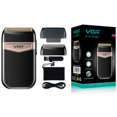 VGR Foil Shaver Professional Electric Shavers Dual Independent Flexing Foils Ξυριστική μηχανή προσώπου Αδιάβροχη κοπή γενειάδας για άνδρες V-331