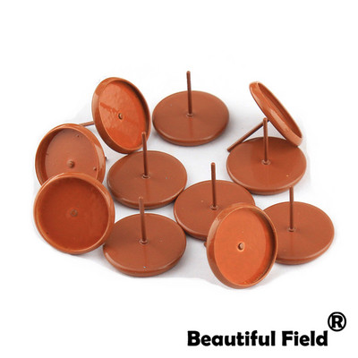 30db Fit 8mm 10mm 12mm 14mm Cabochons Fülbevaló Talp Fülbeállítás Színes bevonatú kerek Cameo talp Üres Rózsa Piros Dugóval