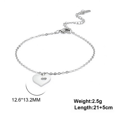 Lucktune Love Heart Anklet για γυναίκες Σανδάλια από ανοξείδωτο ατσάλι Αλυσίδα ποδιών Trendy Boho καλοκαιρινά κοσμήματα Αξεσουάρ παραλίας Δώρο για ζευγάρι