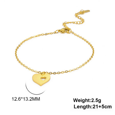 Lucktune Love Heart Anklet για γυναίκες Σανδάλια από ανοξείδωτο ατσάλι Αλυσίδα ποδιών Trendy Boho καλοκαιρινά κοσμήματα Αξεσουάρ παραλίας Δώρο για ζευγάρι
