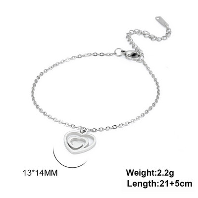 Lucktune Love Heart Anklet για γυναίκες Σανδάλια από ανοξείδωτο ατσάλι Αλυσίδα ποδιών Trendy Boho καλοκαιρινά κοσμήματα Αξεσουάρ παραλίας Δώρο για ζευγάρι