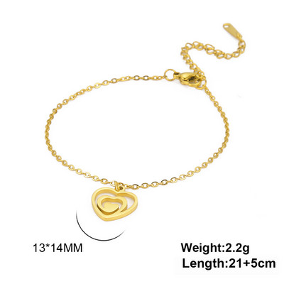 Lucktune Love Heart Anklet για γυναίκες Σανδάλια από ανοξείδωτο ατσάλι Αλυσίδα ποδιών Trendy Boho καλοκαιρινά κοσμήματα Αξεσουάρ παραλίας Δώρο για ζευγάρι