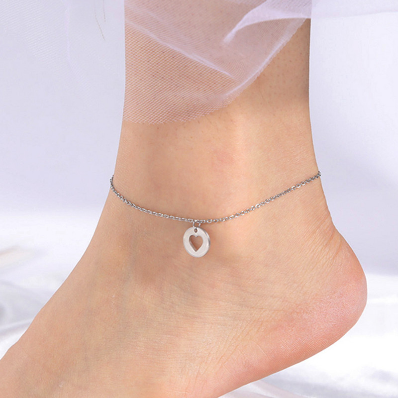 Lucktune Love Heart Anklet για γυναίκες Σανδάλια από ανοξείδωτο ατσάλι Αλυσίδα ποδιών Trendy Boho καλοκαιρινά κοσμήματα Αξεσουάρ παραλίας Δώρο για ζευγάρι