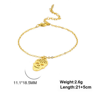 Lucktune κρεμαστό κρανίο από ανοξείδωτο ατσάλι για γυναίκες γοτθικά πέδιλα Αλυσίδα ποδιών παραλίας ποδιών καλοκαιρινά κοσμήματα Δώρο για ζευγάρια