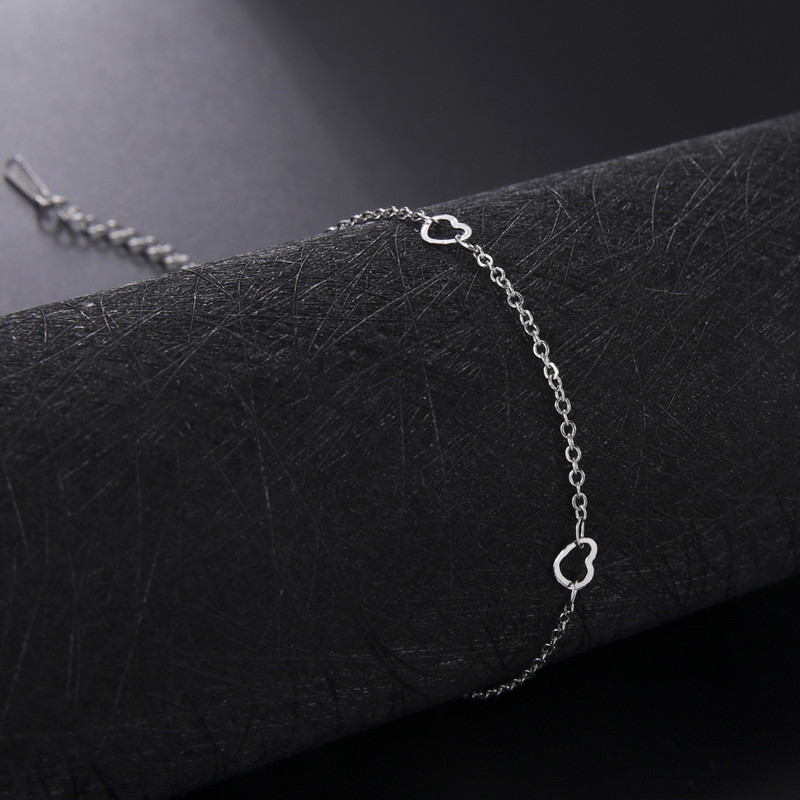 Lucktune Hollow Heart Anklet Σανδάλια από ανοξείδωτο ατσάλι Αλυσίδα ποδιών Ασημί Χρώμα ποδαράκι για γυναικείο πόδι σε αλυσίδα κοσμήματα Δώρα παραλίας