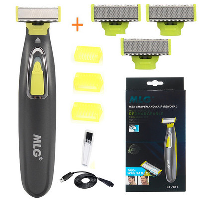 Meeste elektriline pardel näole ja kehale pestav habeme- ja kehatrimmer, märgkuivpalliga elektriline pardel Laetav näoraseerimismasin