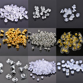 100-300 vnt. Minkšti silikoniniai guminiai auskarai, užpakaliniai kamšteliai, skirti auskarams, auskarai, drugeliai, plokšti ausų kištukai, „pasidaryk pats“