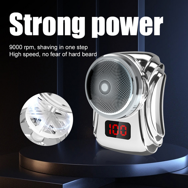 Ηλεκτρική ξυριστική μηχανή USB Επαναφορτιζόμενη ψηφιακή οθόνη Ξυραφάκι Mini φορητό Πολυλειτουργικό ανδρικό ξυράφι ταξιδιού 0,1 mm χωρίς υπολείμματα