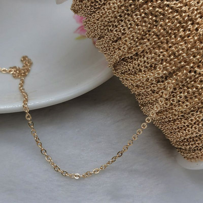 2-meetrine roostevabast terasest Rolo kett kaelarihmade käevõru ehete valmistamiseks hulgikettide valmistamiseks.