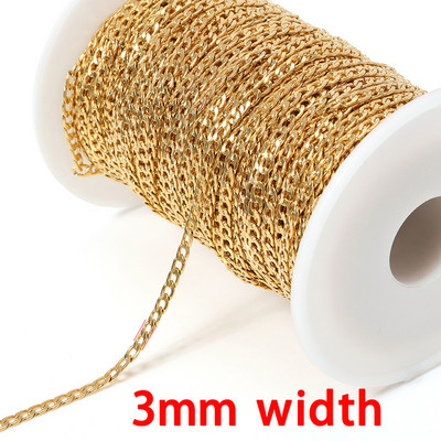 2-meetrine roostevabast terasest Rolo kett kaelarihmade käevõru ehete valmistamiseks hulgikettide valmistamiseks.