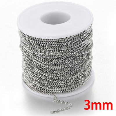 2-meetrine roostevabast terasest Rolo kett kaelarihmade käevõru ehete valmistamiseks hulgikettide valmistamiseks.